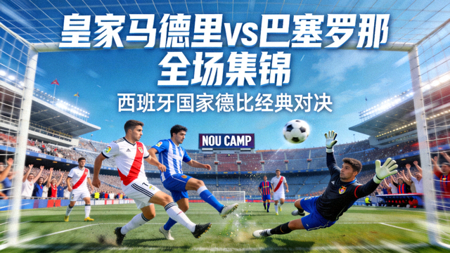 皇家马德里对阵巴塞罗那全场集锦封面图，展示西班牙国家德比比赛精彩画面