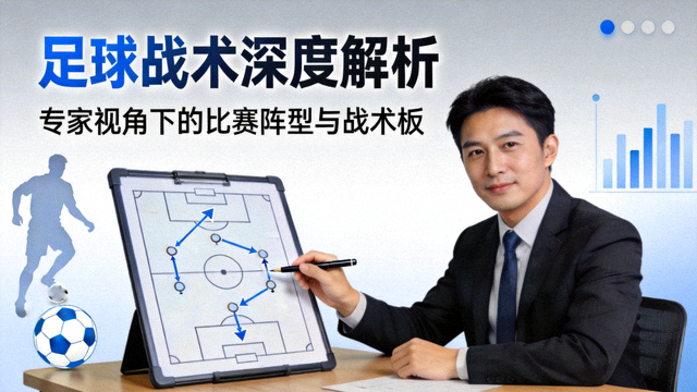 足球战术分析专家解读封面图，展示战术板和比赛阵型分析